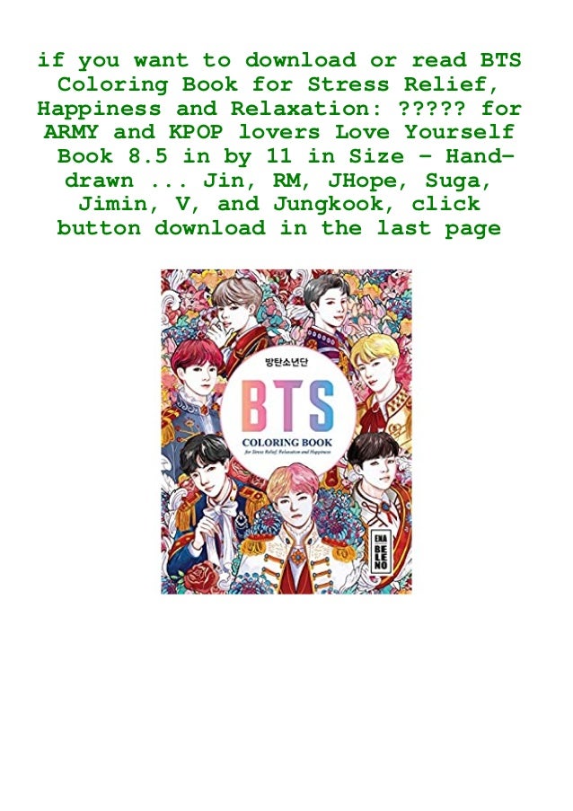 Download Epub Download Bts Coloring Book For Stress Relief Happiness And Re