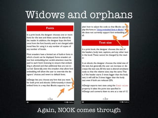 Widows and orphans




 Again, NOOK comes through
 