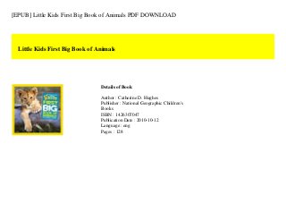 [EPUB] Little Kids First Big Book of Animals PDF DOWNLOAD
Little Kids First Big Book of Animals
Details of Book
Author : C...