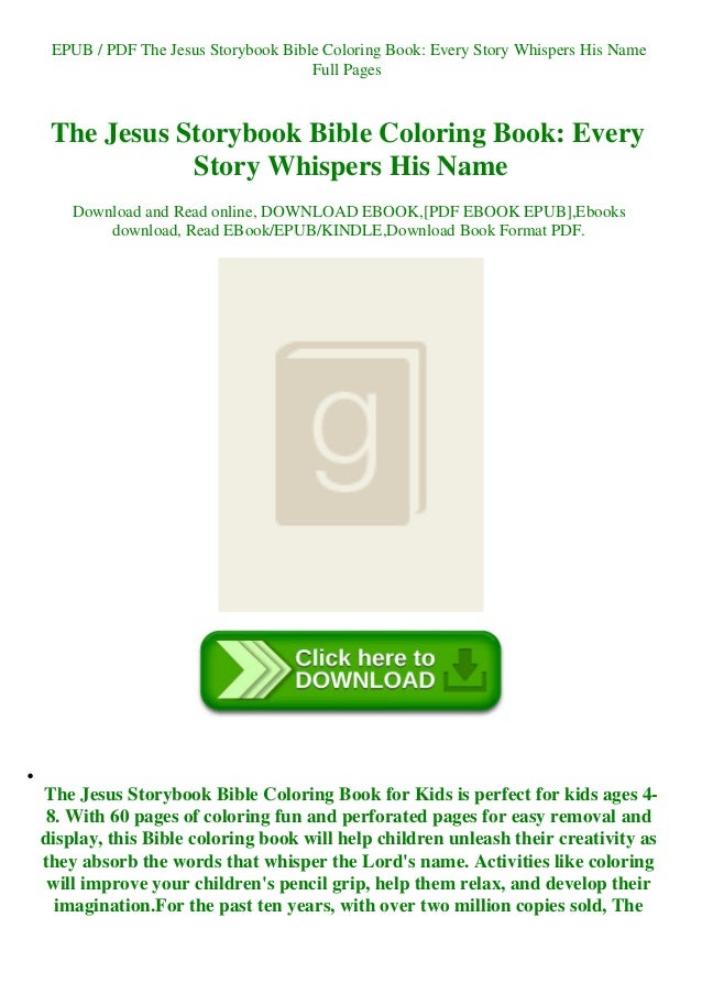 Download Epub Pdf The Jesus Storybook Bible Coloring Book Every Story Whisper