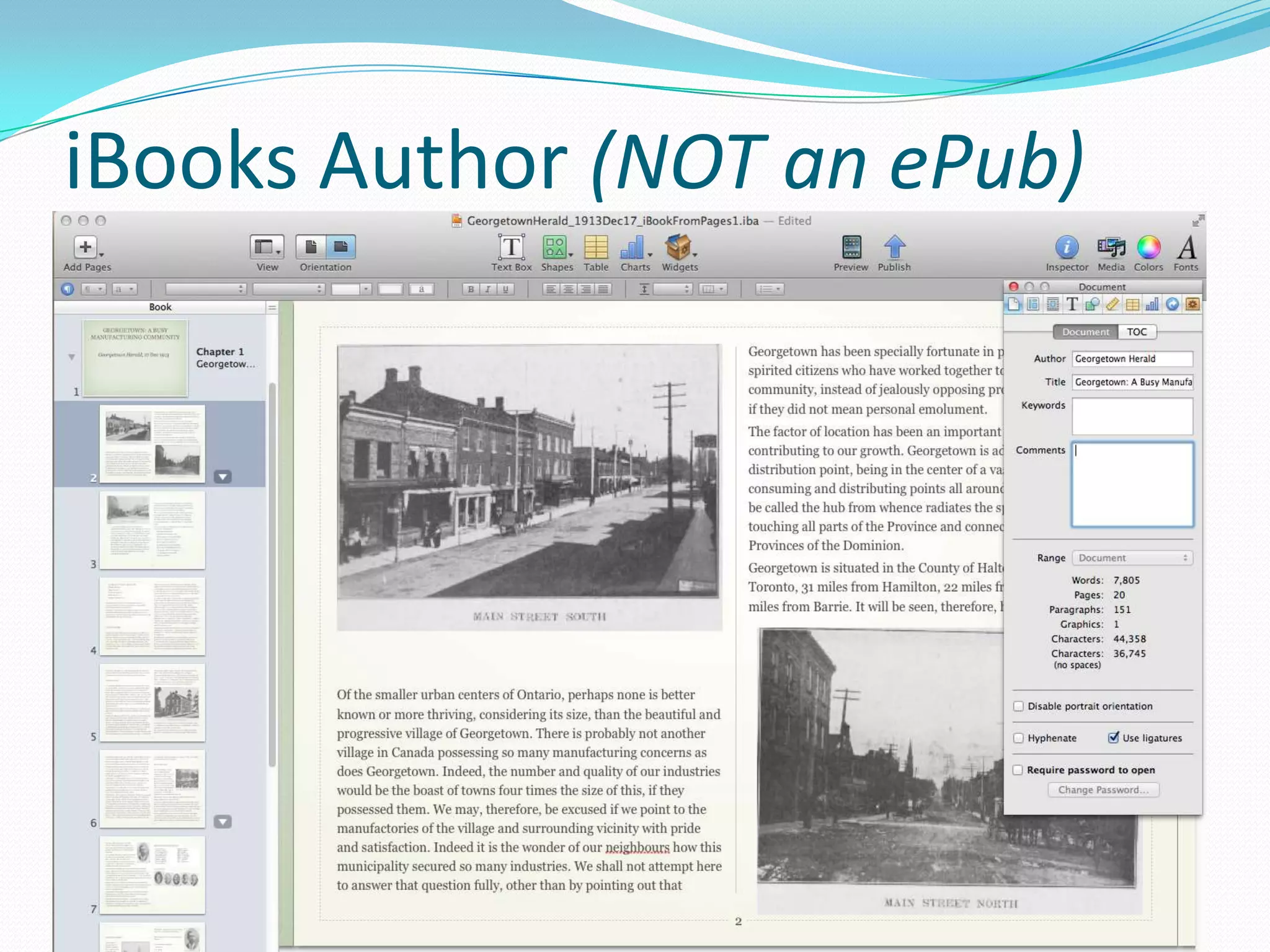 iBooks Author (NOT an ePub)

 