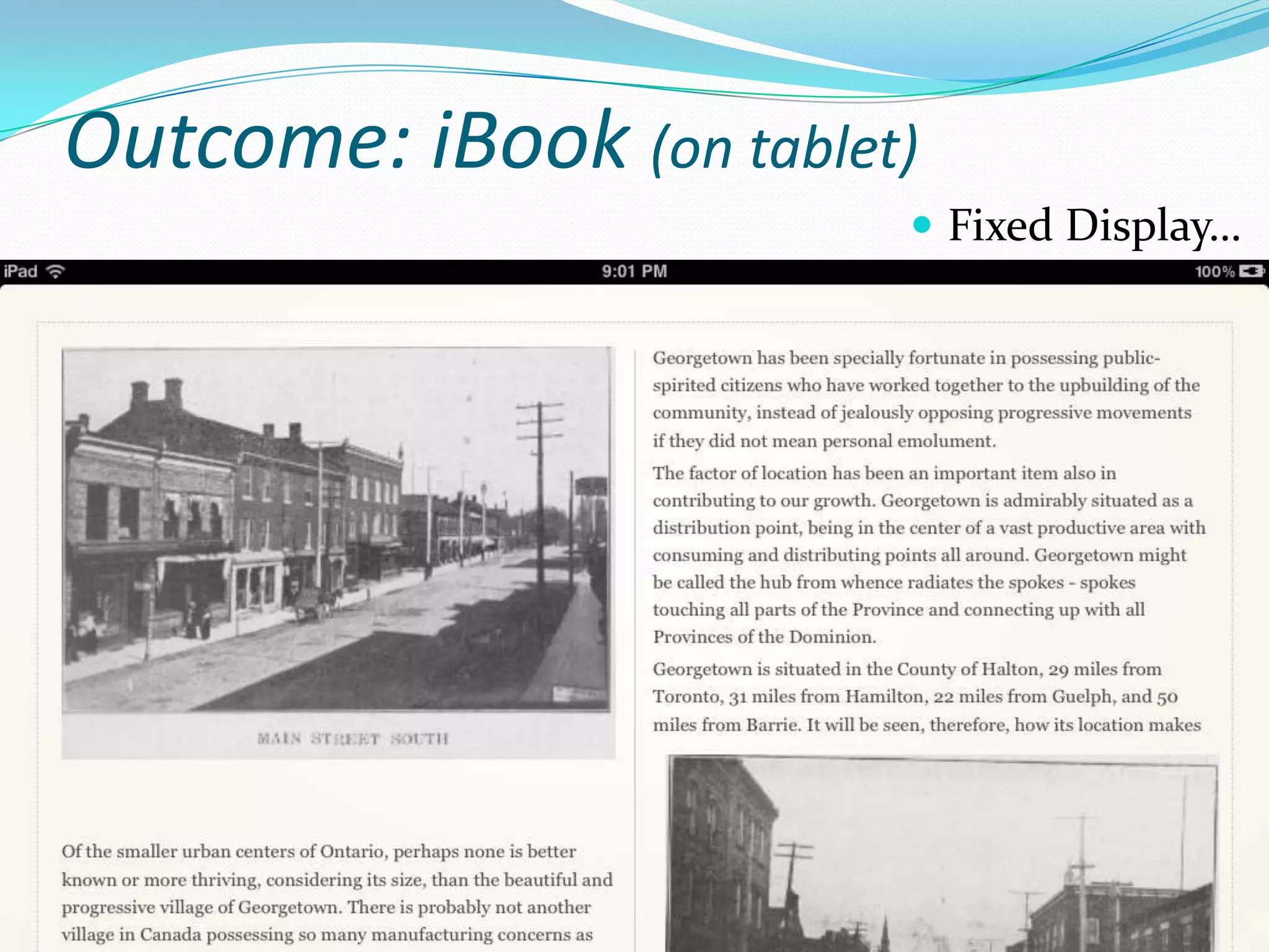 Outcome: iBook (on tablet)
 Fixed Display…

 