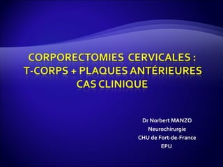 Dr Norbert MANZO Neurochirurgie CHU de Fort-de-France EPU  