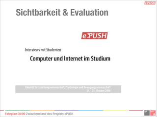 ePush Präsentation Zwischenbericht