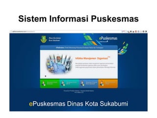 Sistem Informasi Puskesmas 
ePuskesmas Dinas Kota Sukabumi 
 