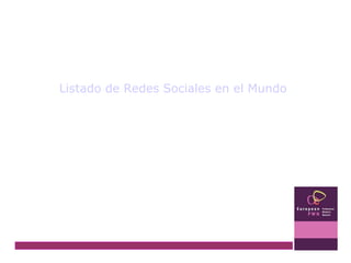 Listado de Redes Sociales en el Mundo 