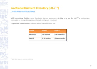 Eq Inventory Emotional Quotient Inventory EQ-i 2.0 | PDF