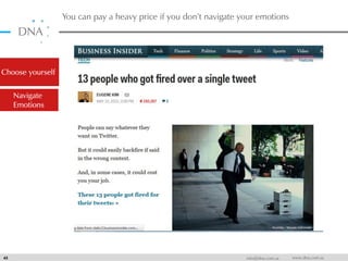 You can pay a heavy price if you don’t navigate your emotions
43 info@dna.com.sa www.dna.com.sa
Choose yourself
Navigate
Emotions
 