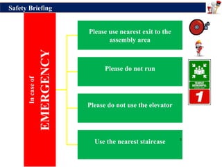 In
case
of
EMERGENCY
Please use nearest exit to the
assembly area
Please do not run
Please do not use the elevator
Use the nearest staircase
Safety Briefing
3
 