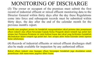 MONITORING OF DISCHARGE
 
