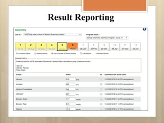 Result Reporting
 