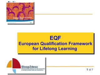 EQF European Qualification Framework for Lifelong Learning    di 7 