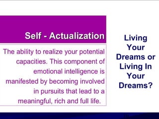 16
Living
Your
Dreams or
Living In
Your
Dreams?
 