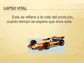 Lapso Vital		Este se refiere a la vida del producto, cuanto tiempo se espera que dure este.