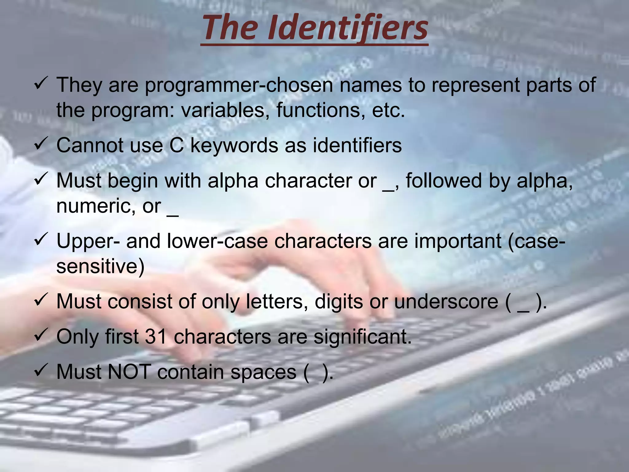 C language ppt | PPTX | Programming Languages | Computing