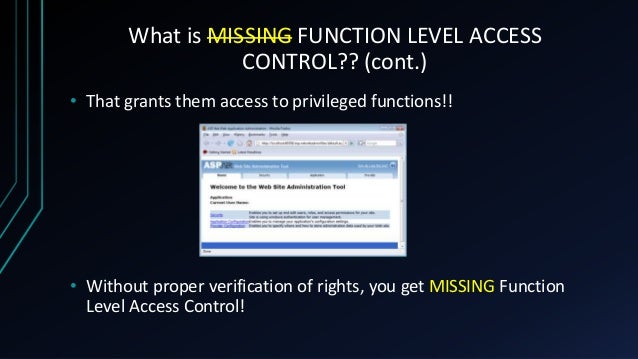 A7 Missing Function Level Access Control