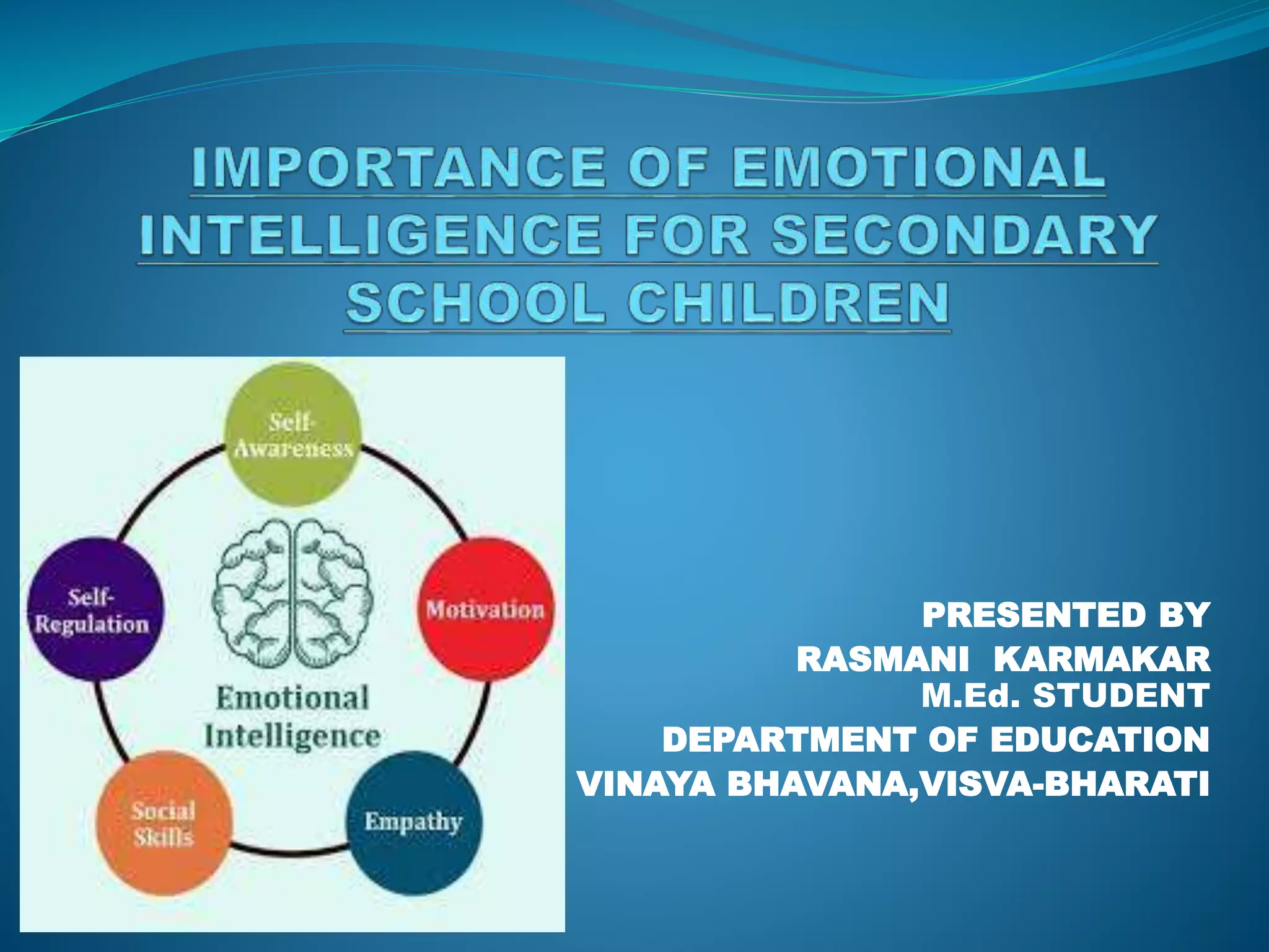 Importance of Emotional Intelligence for Secondary School Children | PPTX