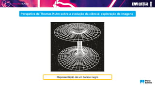 Representação de um buraco negro
Perspetiva de Thomas Kuhn sobre a evolução da ciência: exploração de imagens
 