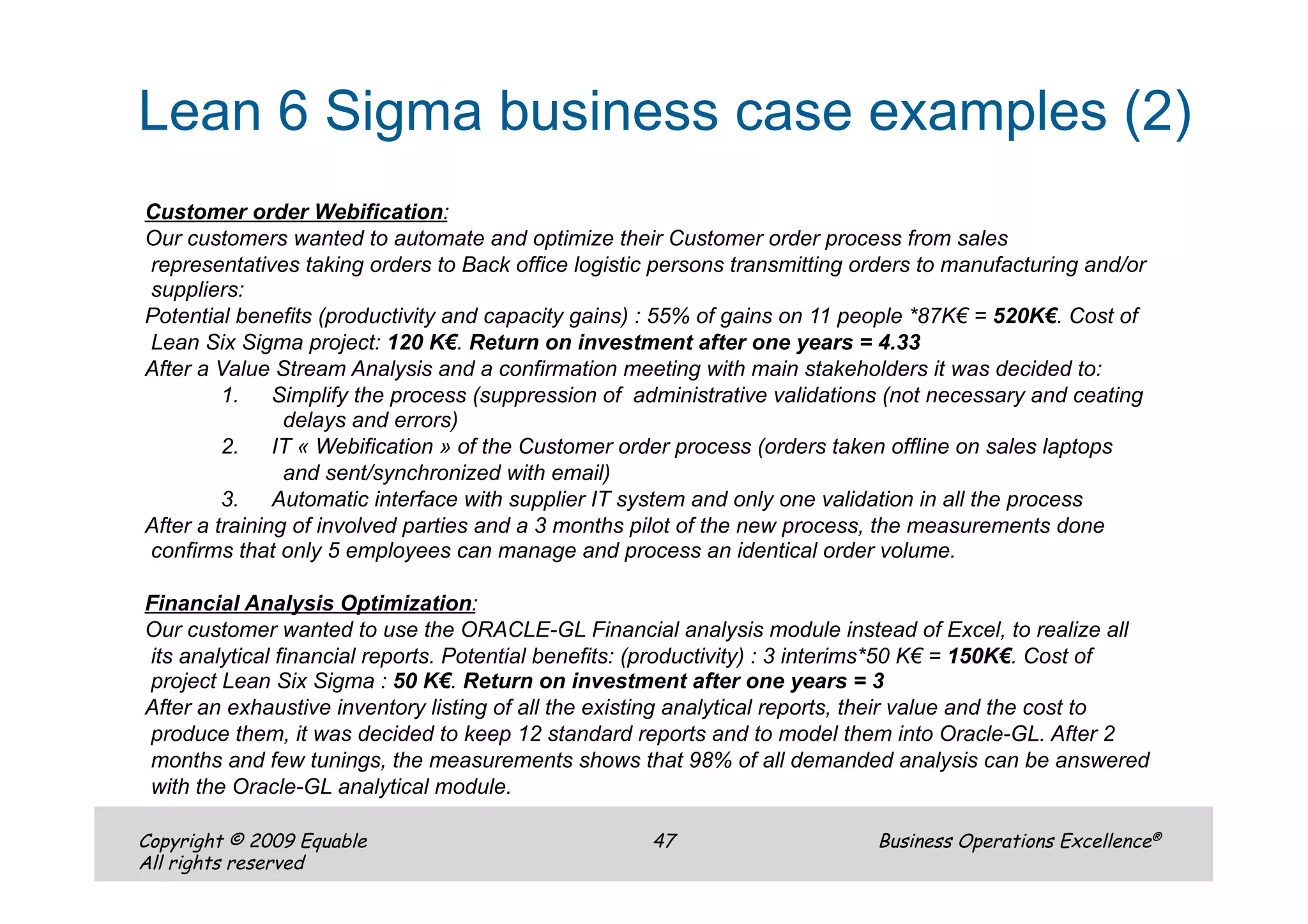 Equable Lean Six Sigma Boe English Presentation