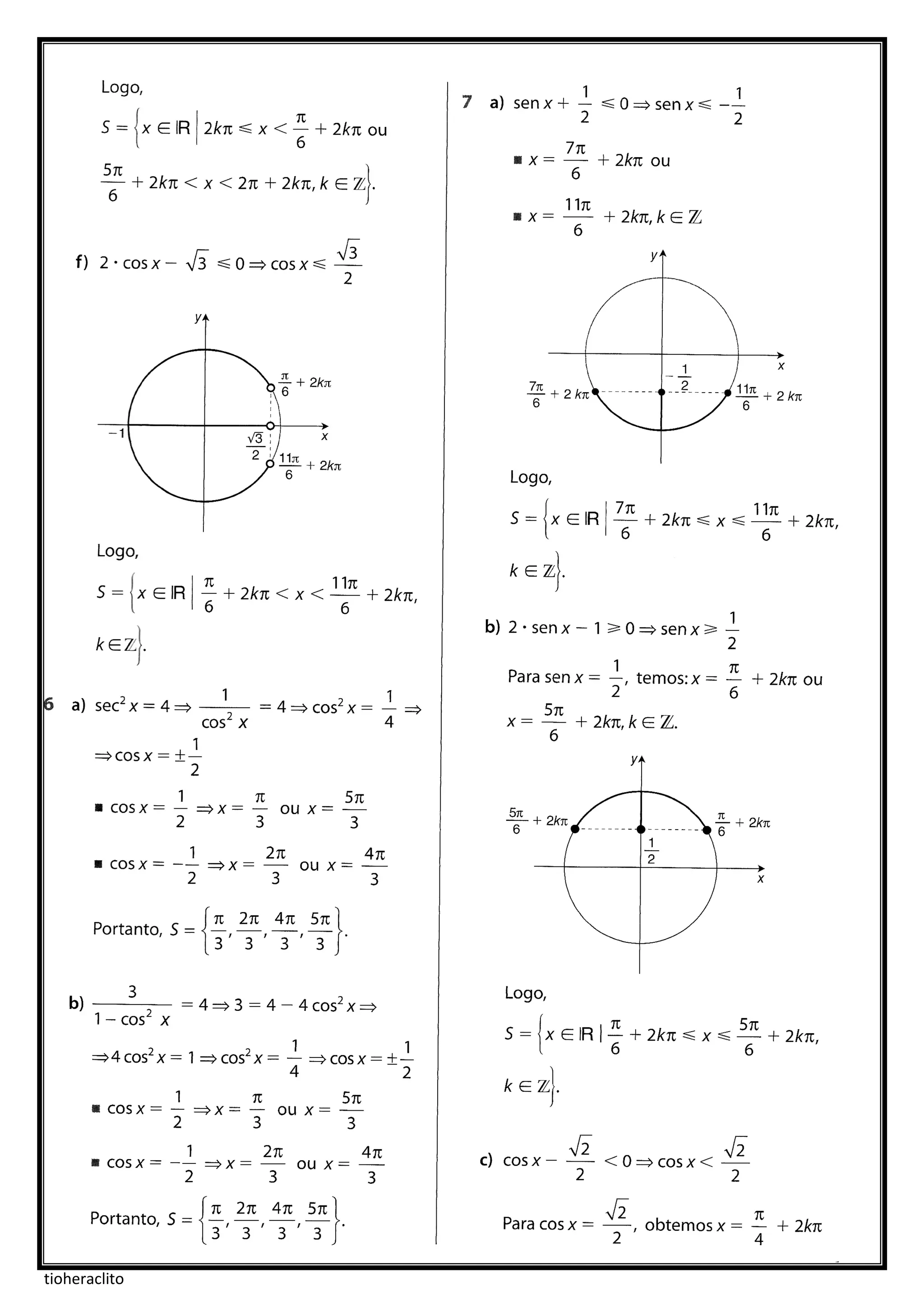 Equacoes inequacoes trigonometricas | PDF