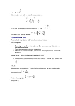 EquaçõEs De 2º Grau,Sistema E Problema Autor Antonio Carlos