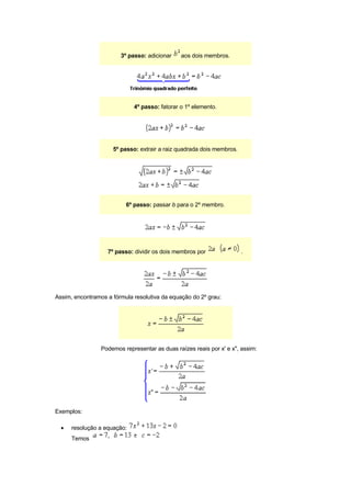 EquaçõEs De 2º Grau,Sistema E Problema Autor Antonio Carlos