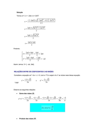 EquaçõEs De 2º Grau,Sistema E Problema Autor Antonio Carlos