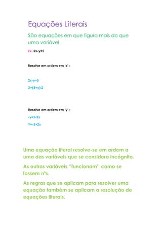 Equações do 1º grau