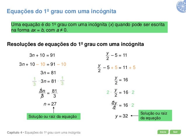 Equações do 1º grau com uma incógnita