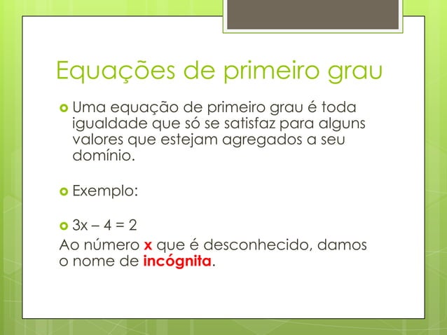 Equações do primeiro grau | PPT