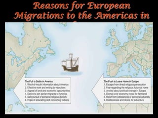 Reasons for European
Migrations to the Americas in
           the 17c
 