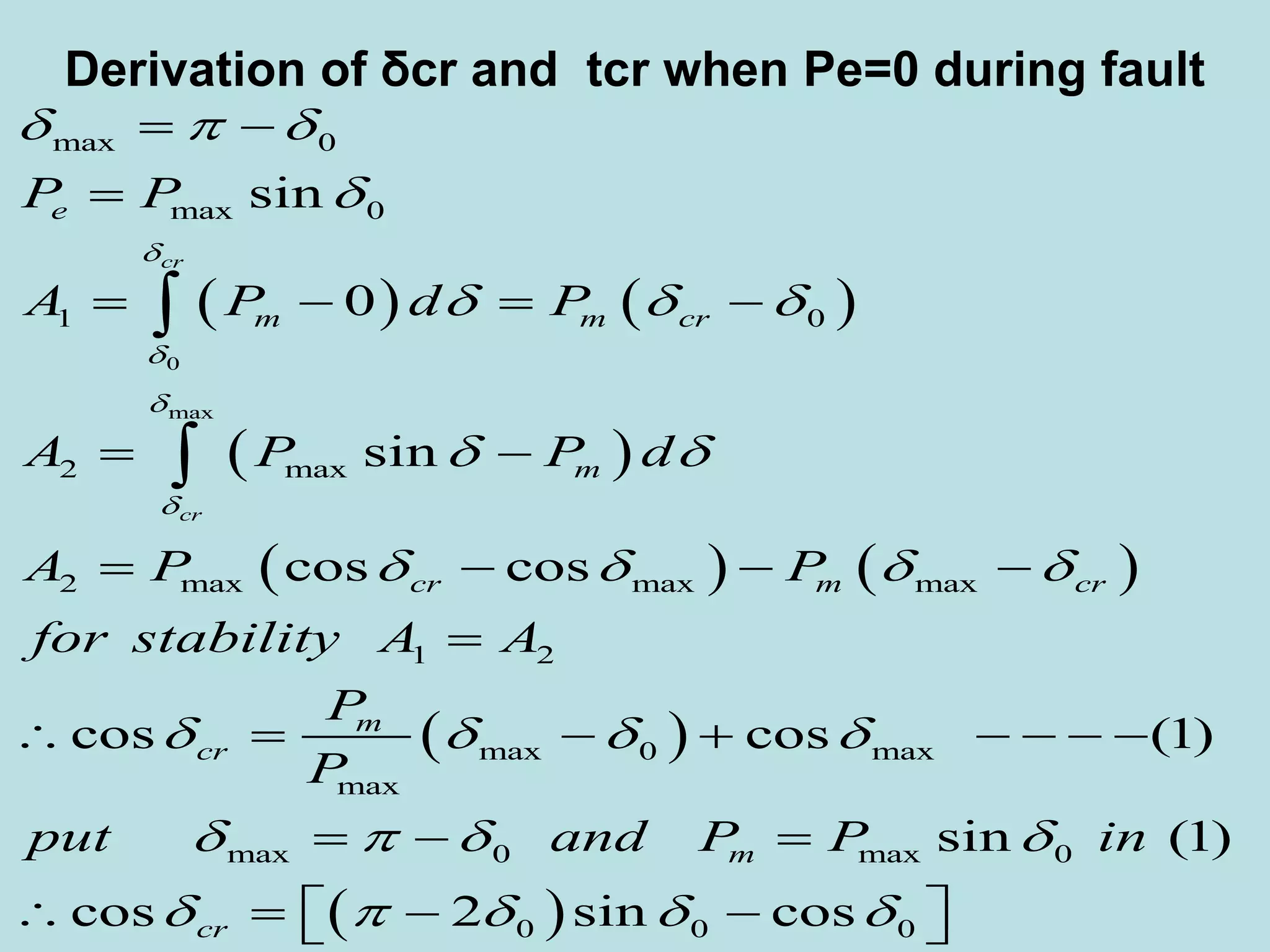 Equal Area Criterion for Transient Stability Studynew.pptx