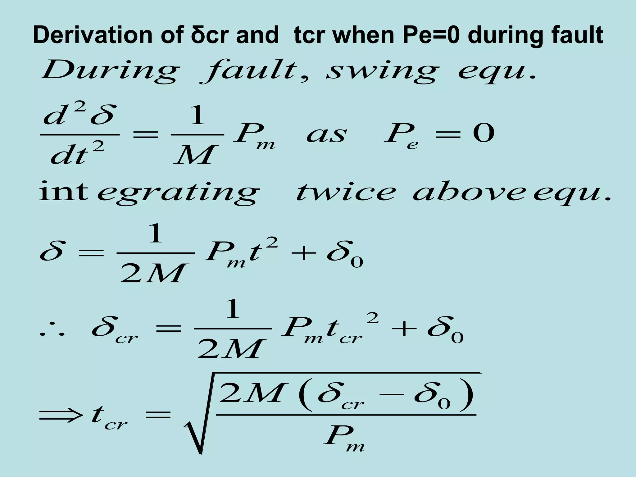 Equal Area Criterion for Transient Stability Studynew.pptx
