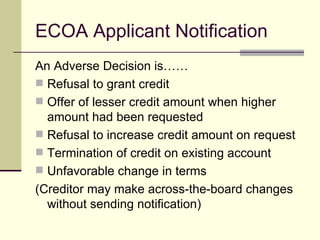 Equal Credit Opportunity Act | PPT