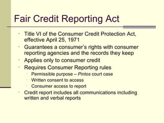 Equal Credit Opportunity Act | PPT