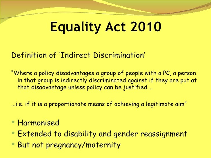 gender reassignment discrimination equality act 2010