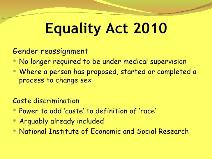 uk equality act gender reassignment