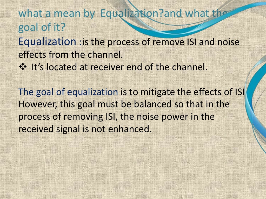 Equalization