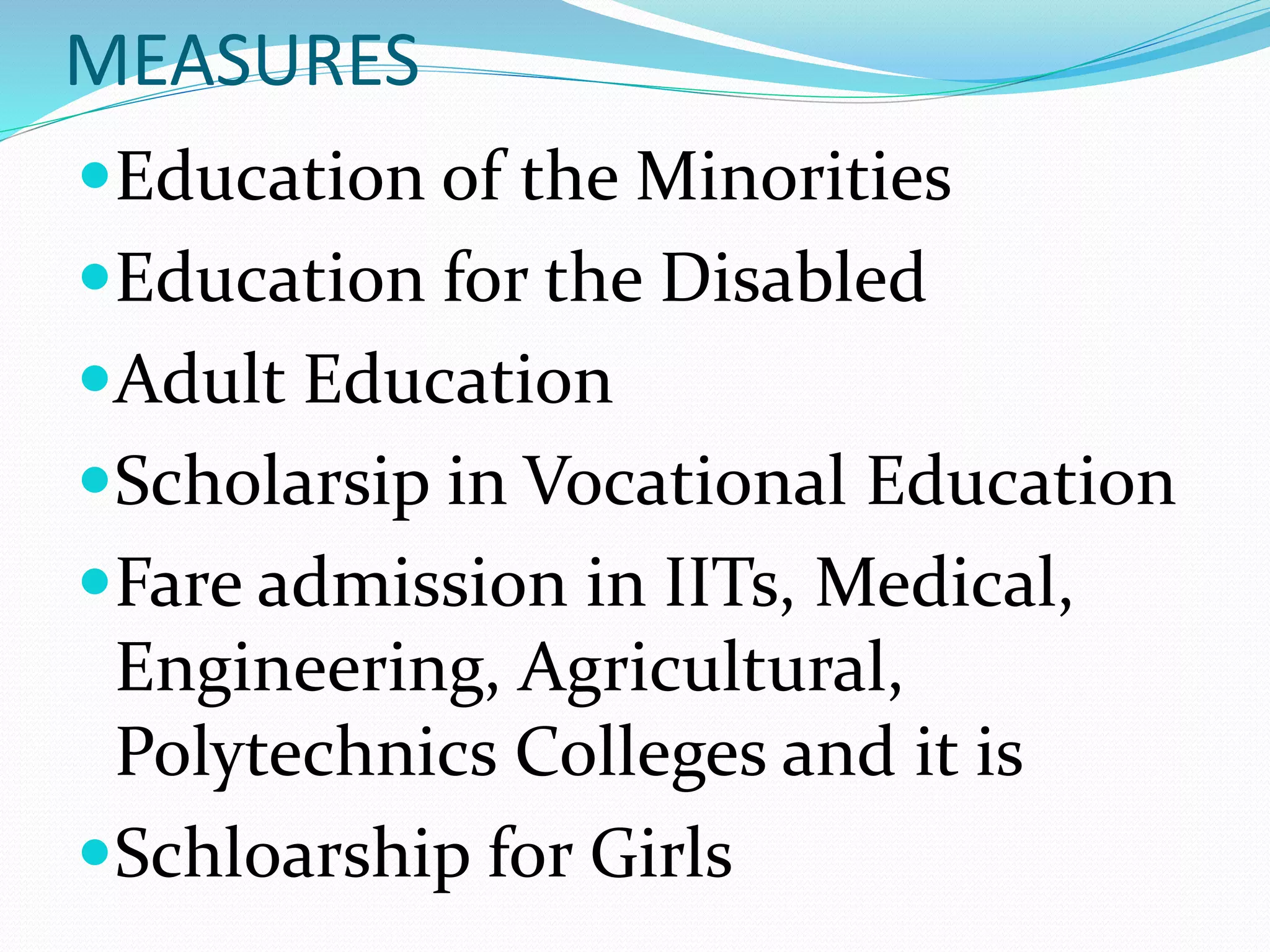 Equalization and universalization of elementary and secondary education