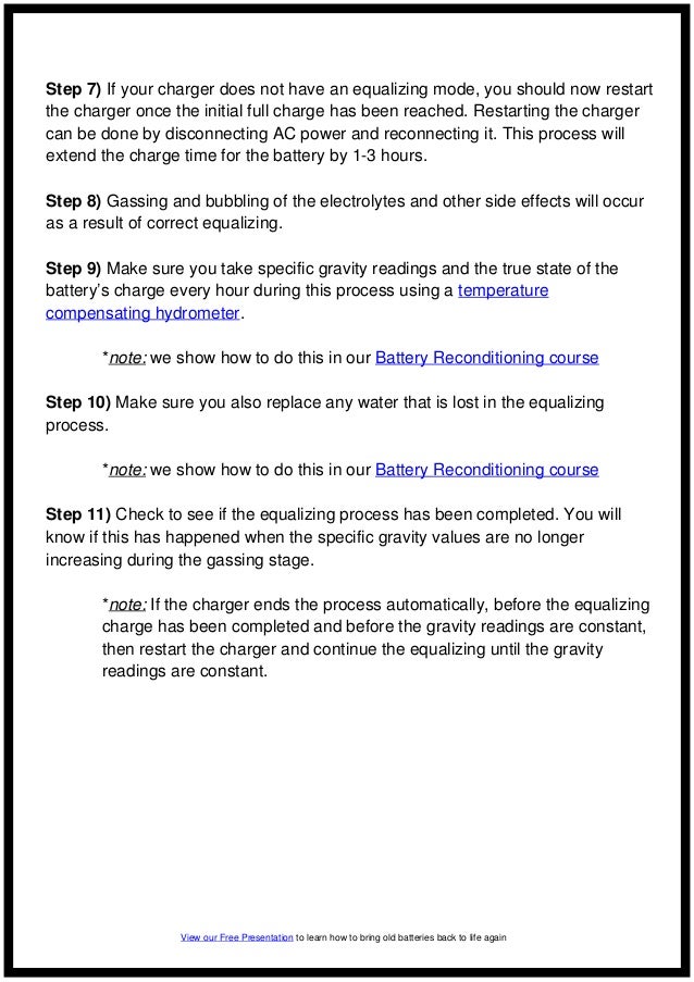 What Is An Equalizing Charge, Why Is It Needed and How to Apply One To