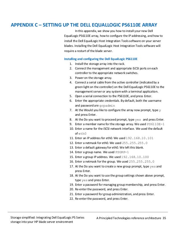 storage simplified integrating dell equallogic ps series storage int qabf assessment form