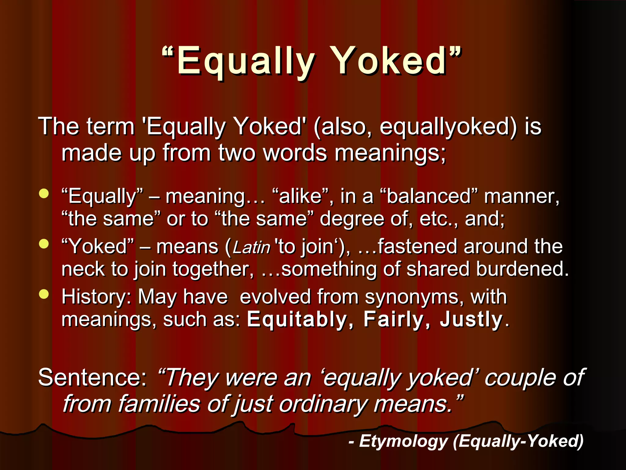 Introduction the Concept of "Equally yoked" Liberal Arts and Humani…