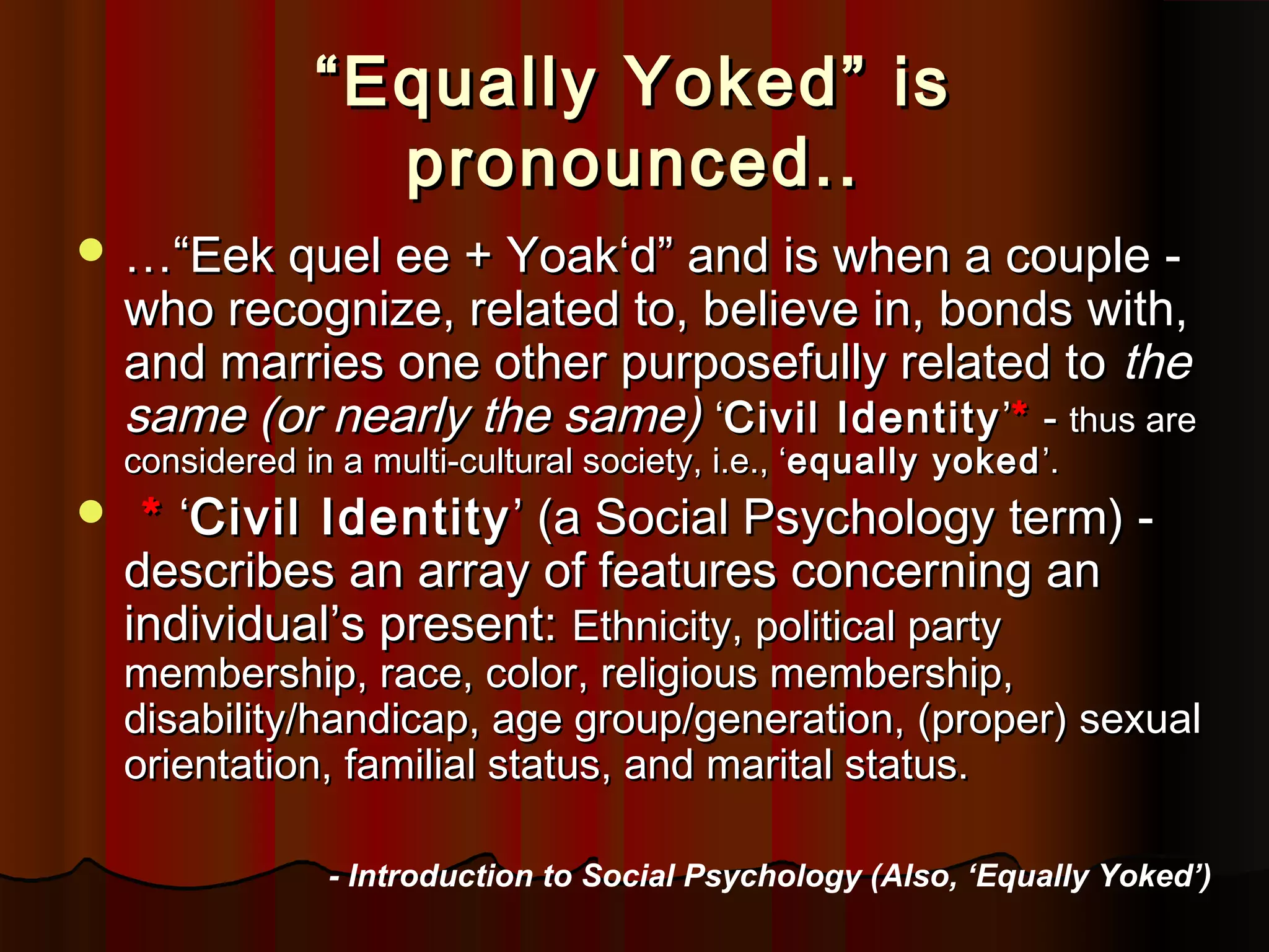 Introduction the Concept of "Equally yoked" Liberal Arts and Humani…
