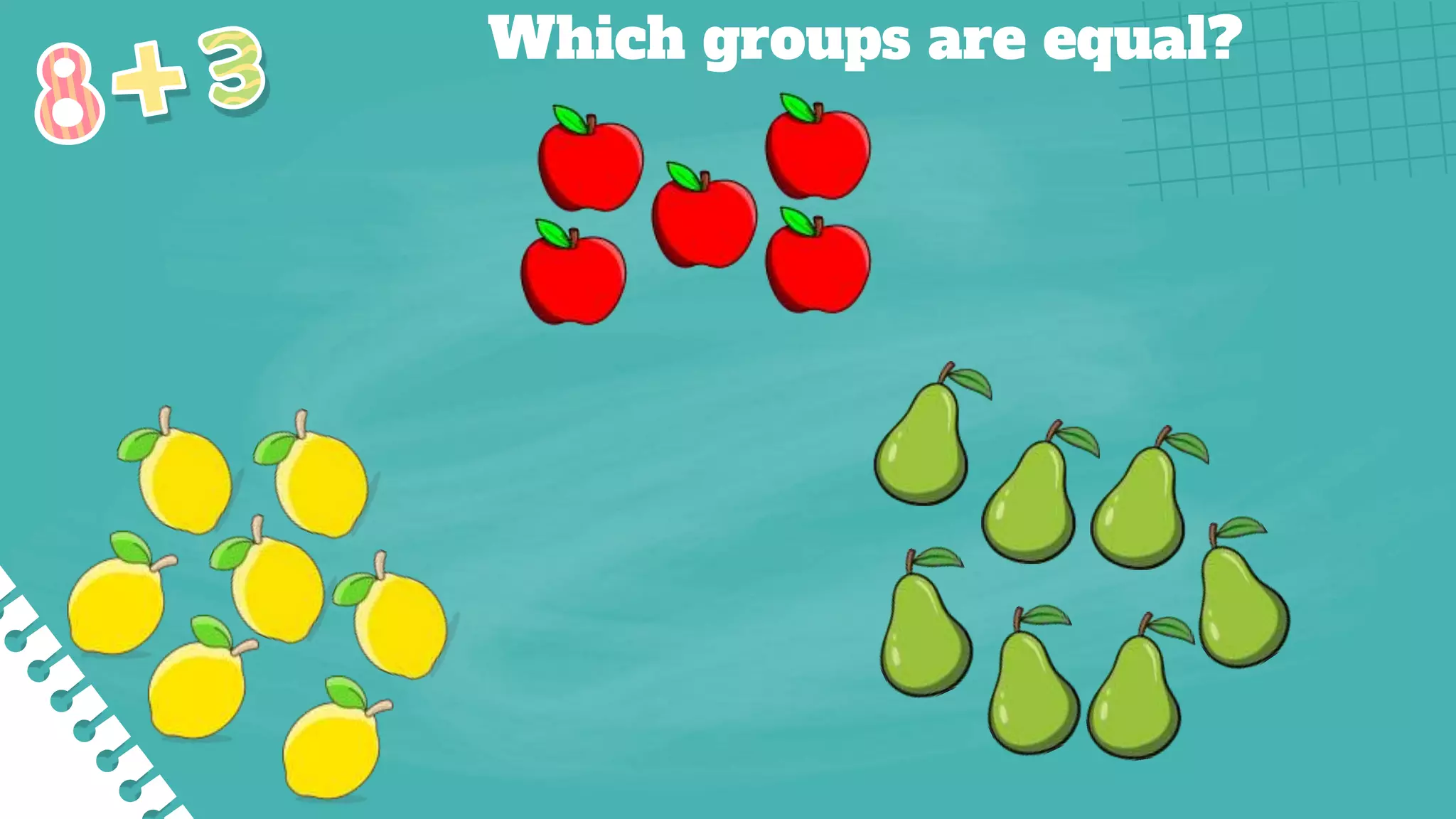 Which groups are equal?
 