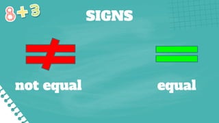 SIGNS
not equal equal
 