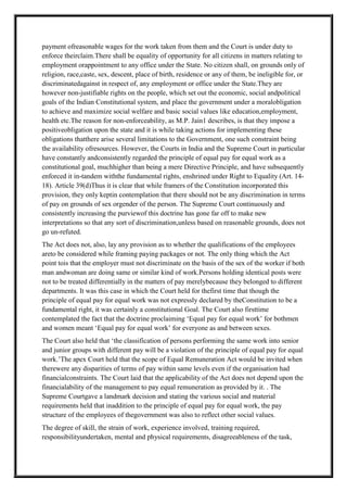Equal pay for equal work labouor laws | DOCX
