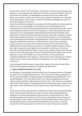Equal pay for equal work labouor laws | DOCX
