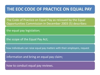 Equal pay for work of equal | PPTX