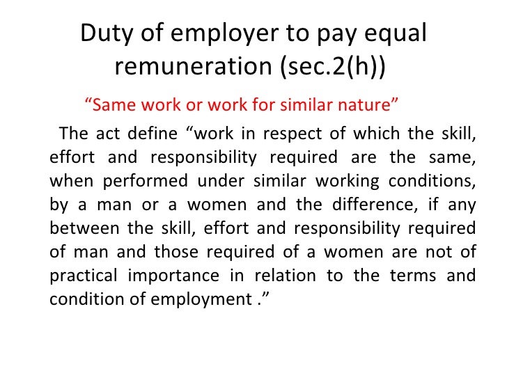 Equal Remuneration Act 1976