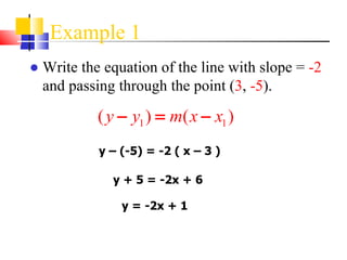 Equation Of A Line | PPT